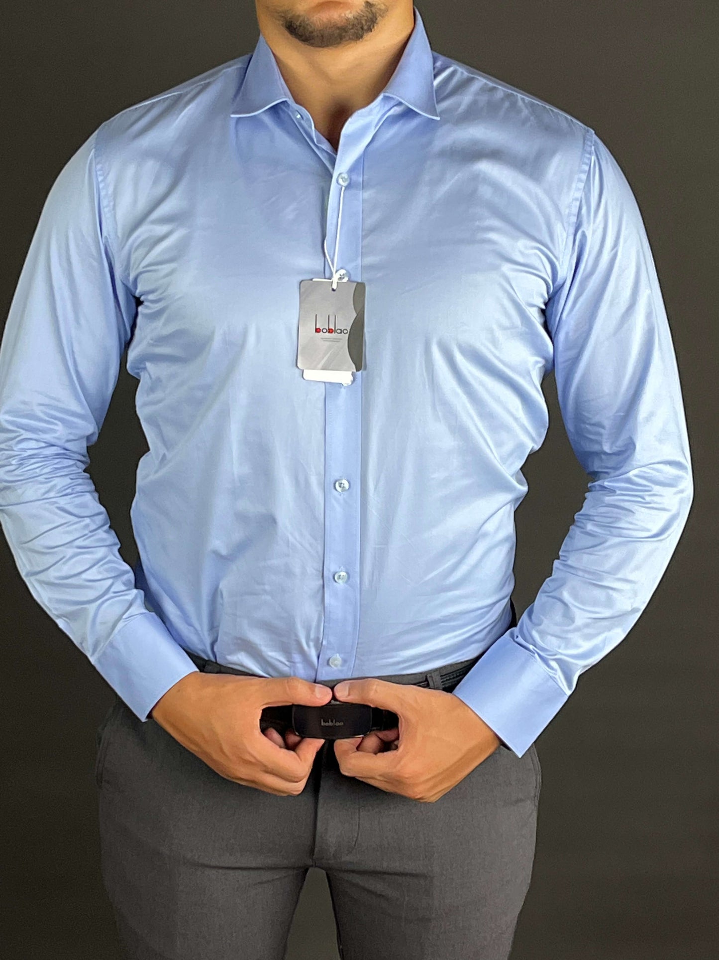 Chemise bleu Boblao original slim fit