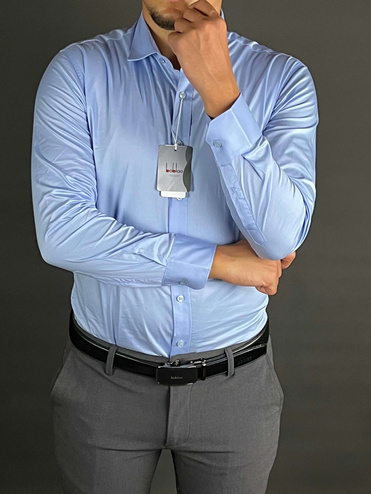 Chemise bleu Boblao original slim fit