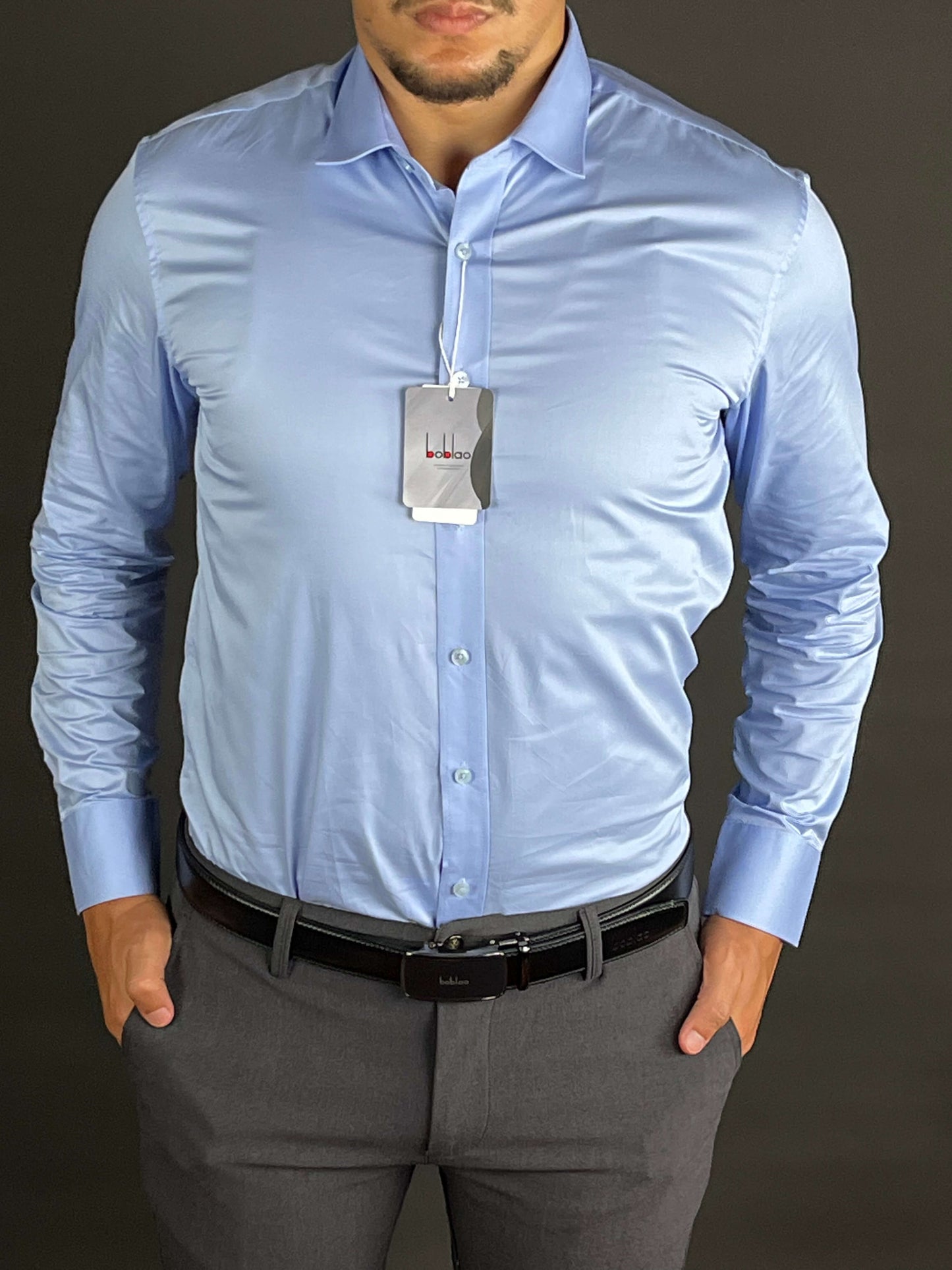 Chemise bleu Boblao original slim fit