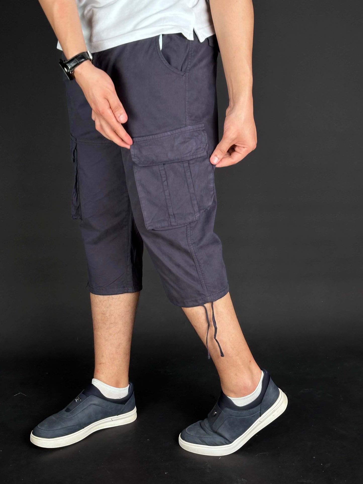 pantacourt boblao original ( blue gray / beige )
